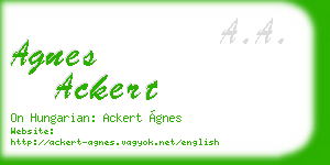 agnes ackert business card
